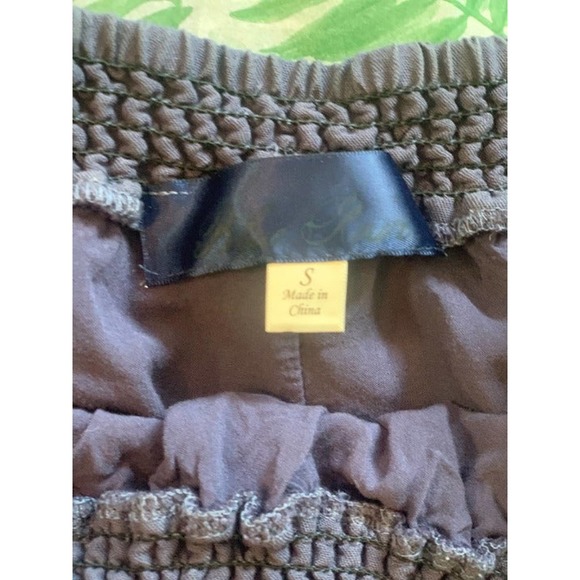 Blue Rain navy blue off the shoulder top with white embroidery - Picture 9 of 11